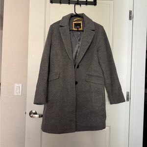 Sam Edelman Gray Pea Coat with Notched Lapels